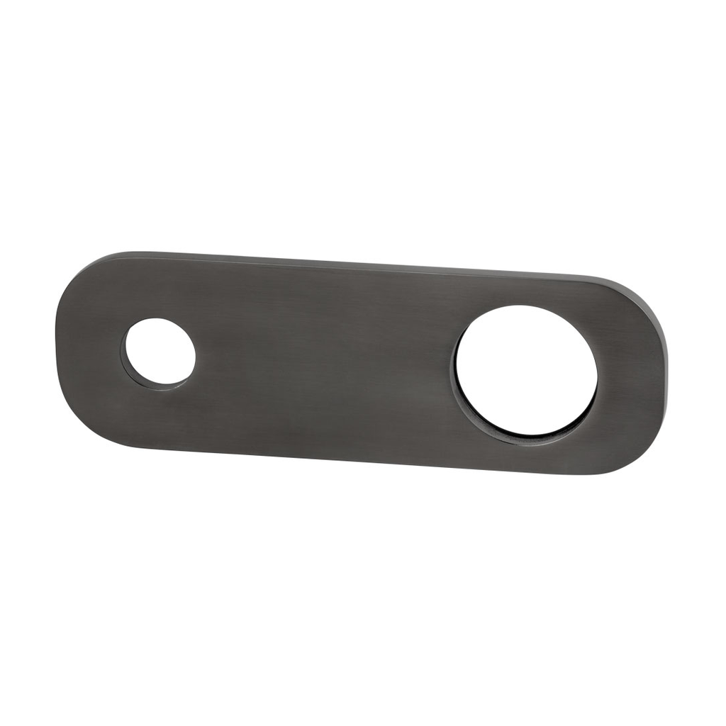 [12320] Rounded Rectangle Mixer & Spout Backplate - Brushed Gunmetal
