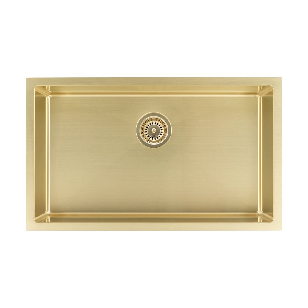 [12362] Vari Single Sink 750mm - Brushed Brass w Rack