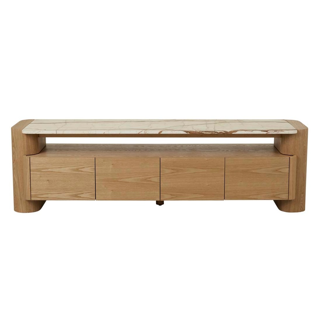 [FLOYD-MARBLE-ENTERTAINMENT-UNIT-MATT-BROWN-VEIN-MARBLE-NATURAL-ASH-TV-FLOYD-MAR-NATURAL-ASH] Floyd Marble Entertainment Unit - Matt Brown Vein Marble - Natural Ash