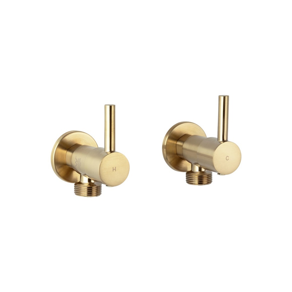 [12441LF] Elysian Washing Machine Stops - Brushed Brass