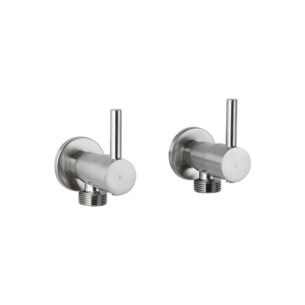 [12444LF] Elysian Washing Machine Stops - Brushed Nickel