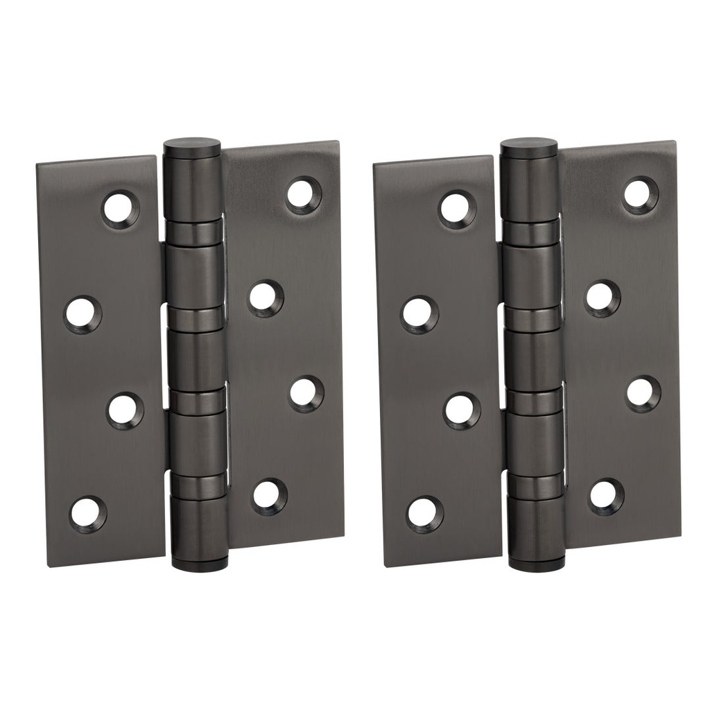 [12783] Ellis Butt Door Hinge Pair 100mm - Brushed Gunmetal