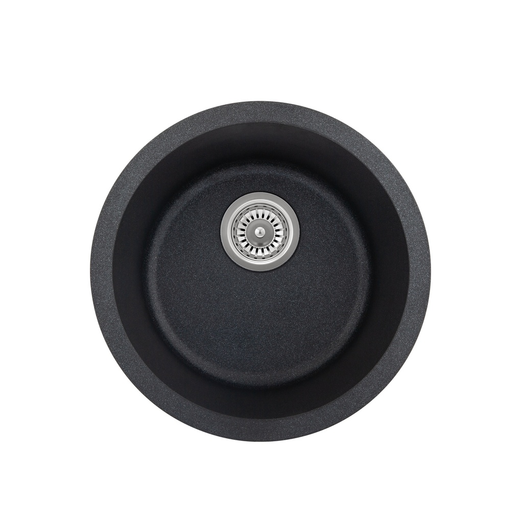 [12861] Vera Round Sink 420mm - Black Granite