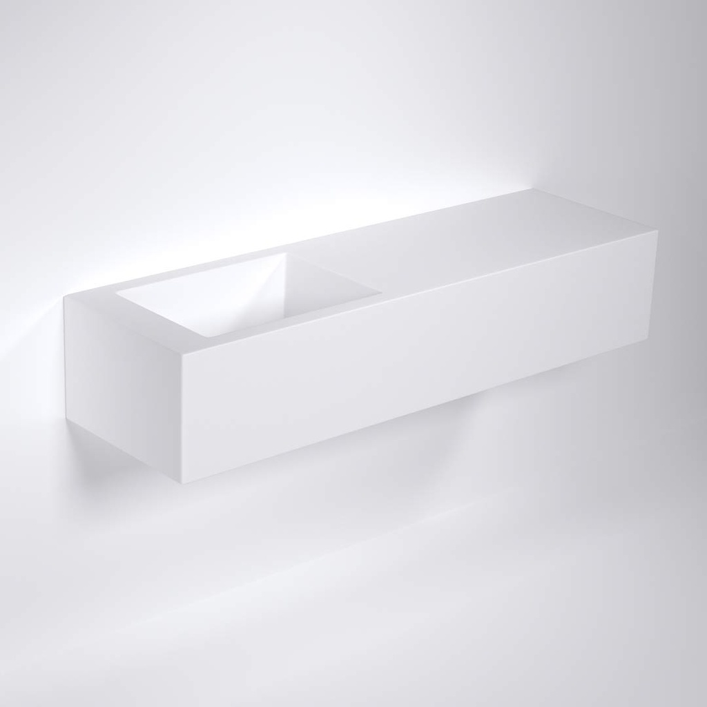 [13075] Henderson Wall-Hung Basin 1500mm – Matte White