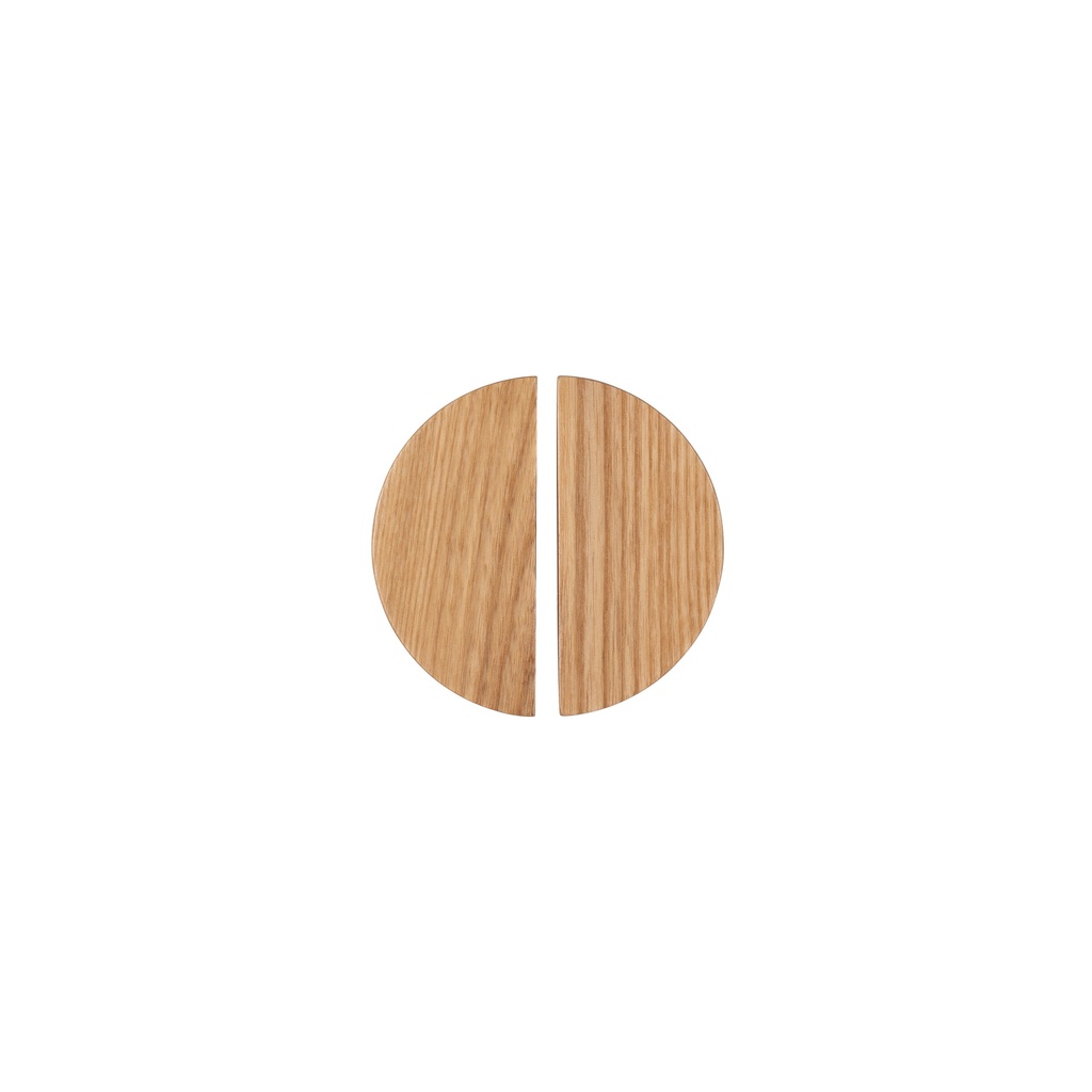 [13154] Hegman Half Moon Pull 90mm (Pair) - Ash