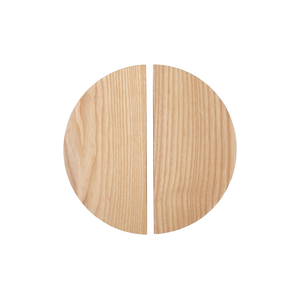 [13155] Hegman Half Moon Pull 200mm (Pair) - Ash