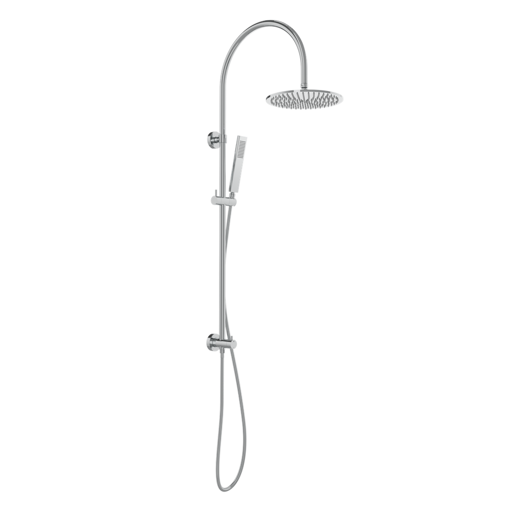 [13238] Elysian Gooseneck Shower Rail Set - Chrome