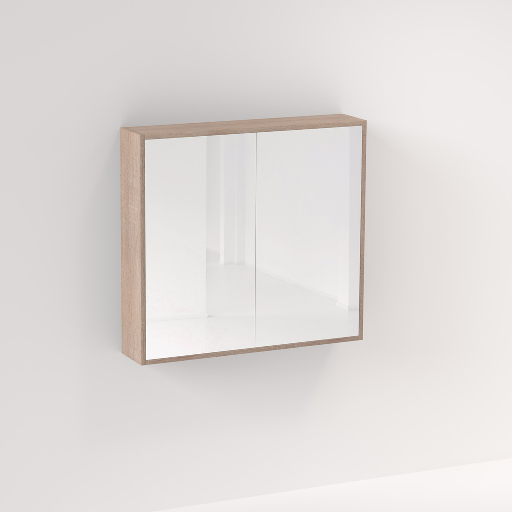 [13245] Myra 2 Door Mirror Cabinet 864mm - White Ash Oak