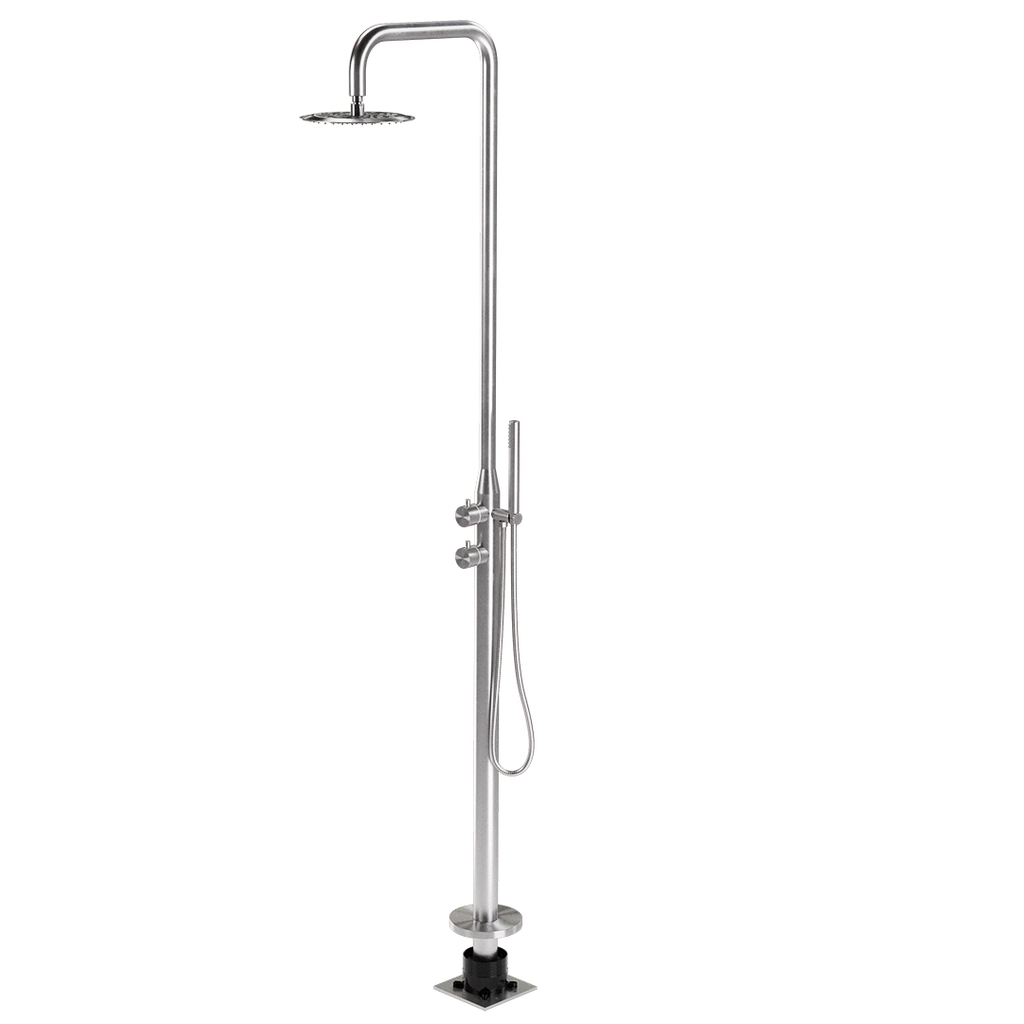 [13328] Sola Freestanding Outdoor Shower Set - Stainless Steel