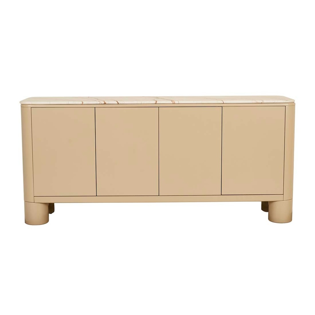 [FRANKIE-MARBLE-BUFFET-MATT-BROWN-VEIN-MARBLE-GLOSS-CAMEL-BUF-FRANK-MAR-GLOSS-CAMEL] Frankie Marble Buffet - Matt Brown Vein Marble - Gloss Camel