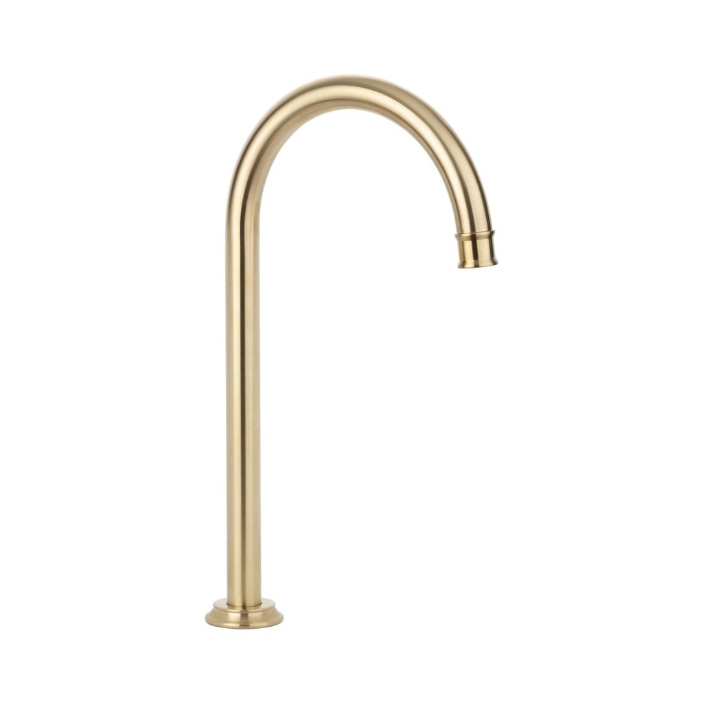 [14123LF] Kingsley Gooseneck Swivel Bench Mounted Spout - Brushed Brass