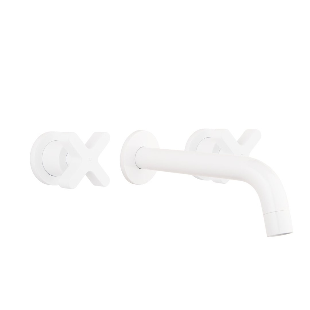 [14257-LF] Cross Assembly Taps & Spout Set - White
