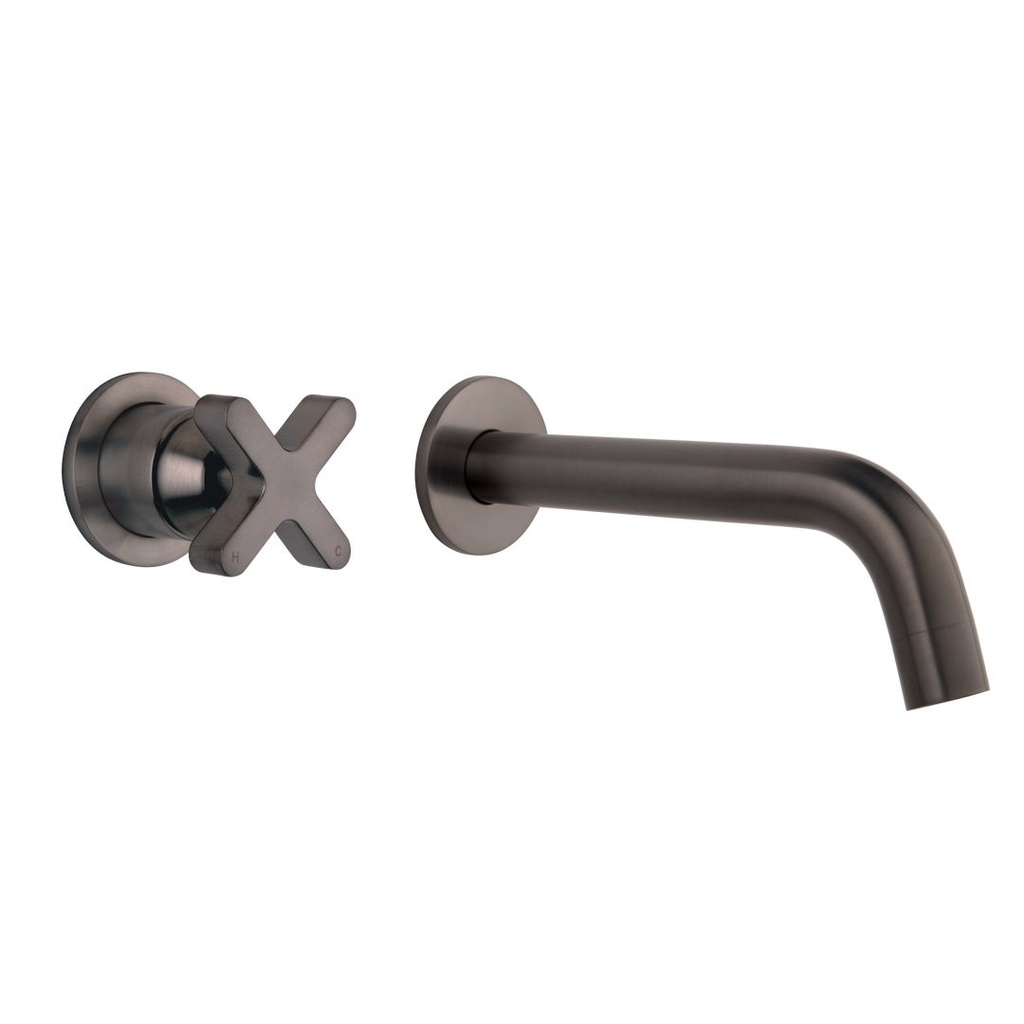 [14260-LF] Cross Progressive Mixer & Spout Set - Brushed Gunmetal