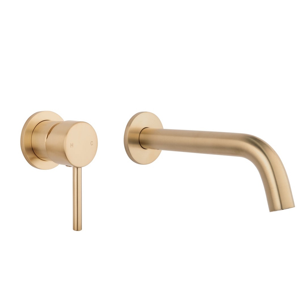 [14272-LF] Elysian Minimal Mixer &amp; Spout Set - Brushed Brass