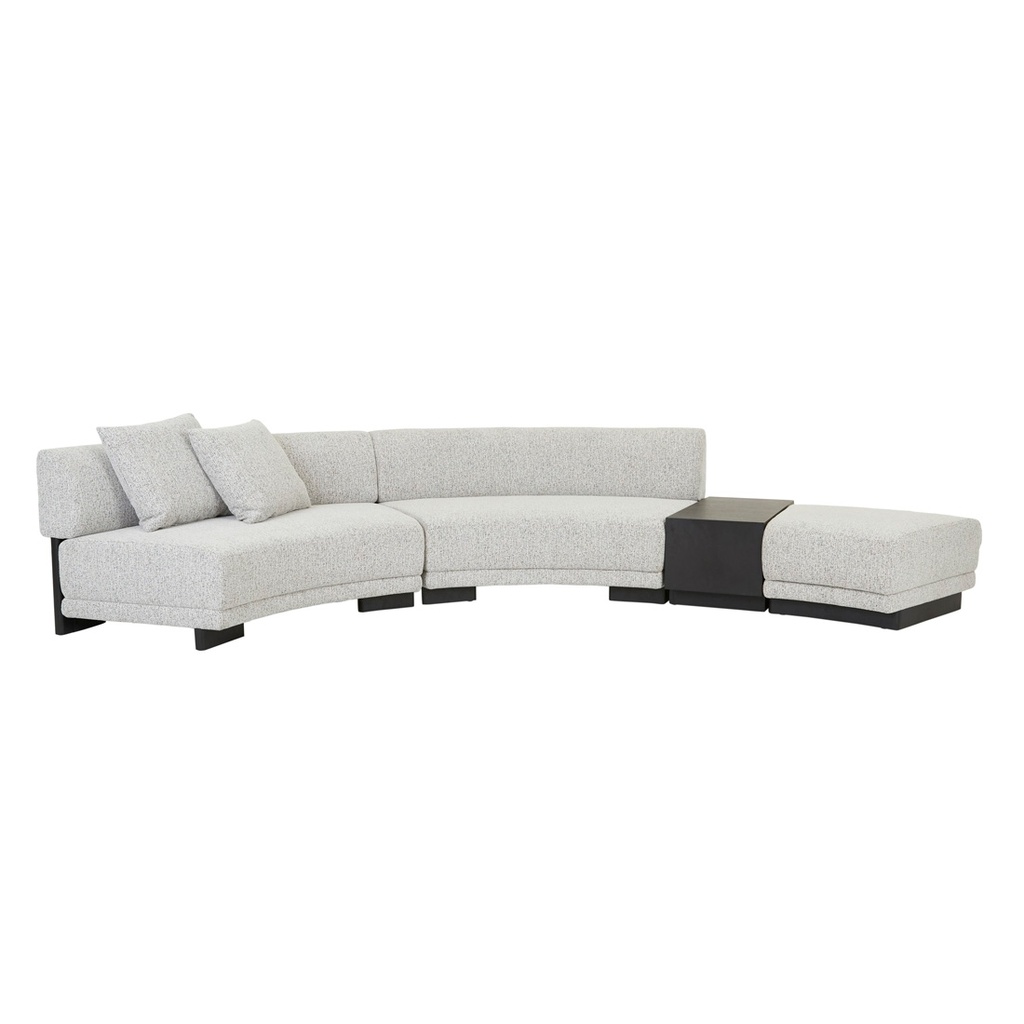 Felix Orbit 2 Seater Curve Sofa - Ore Speckle - Matt Black Ash