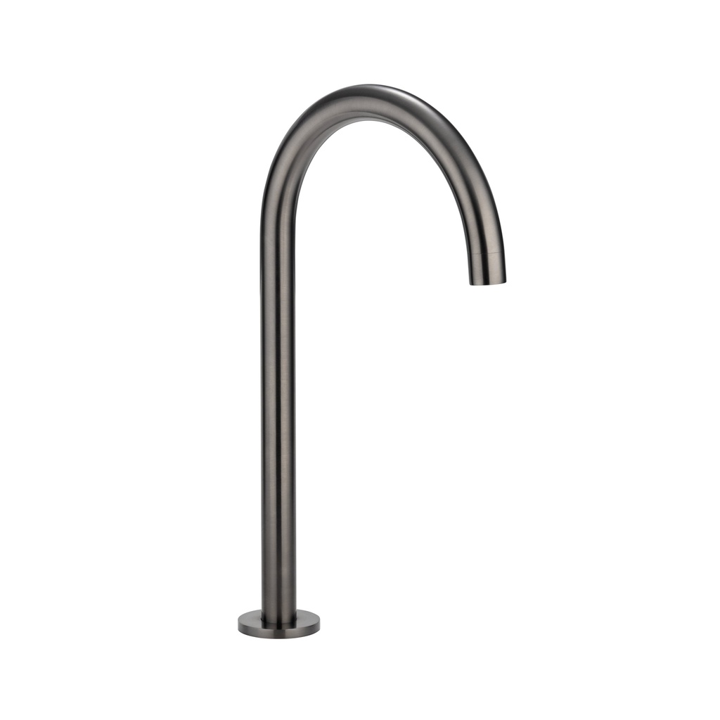 [14421LF] Gooseneck Bench Mounted Swivel Spout - Brushed Gunmetal