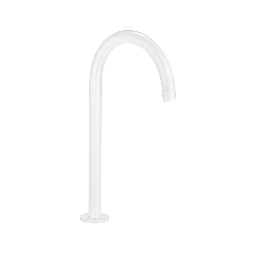 [14424LF] Gooseneck Bench Mounted Swivel Spout - White