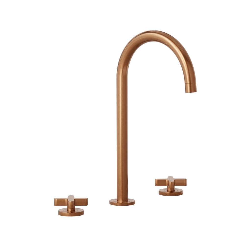 [14441-LF] Cross Assembly Bench Mounted Set - Brushed Copper