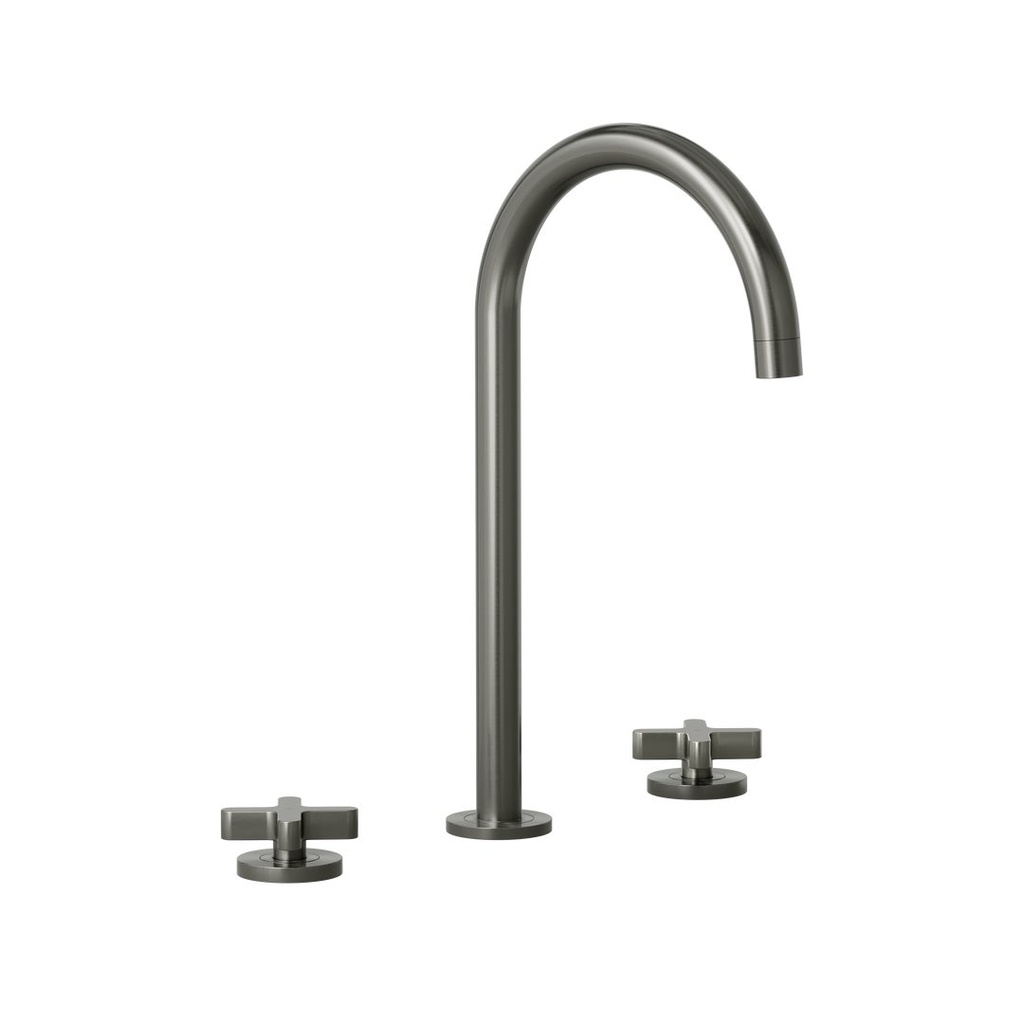 [14442-LF] Cross Assembly Bench Mounted Set - Brushed Gunmetal