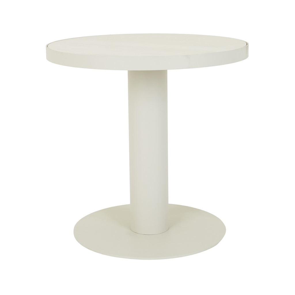 [FRANKIE-ROUND-CAFE-TABLE-FAUX-LIGHT-TRAVERTINE-SANDCASTLE-DT-FRANK-OUT-CAF-RND-2S-SANDCASTLE] Frankie Round Café Table - Faux Light Travertine - Sandcastle