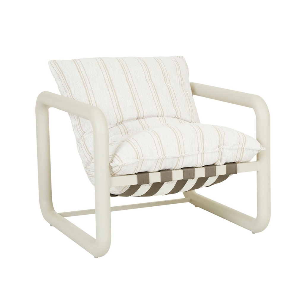 [FRANKIE-TUBE-OCCASIONAL-CHAIR-NATURAL-CLAY-STRIPE-SANDCASTLE-CH-FRANK-OUT-TBE-OCC-SANDCASTLE] Frankie Tube Occasional Chair - Natural Clay Stripe - Sandcastle