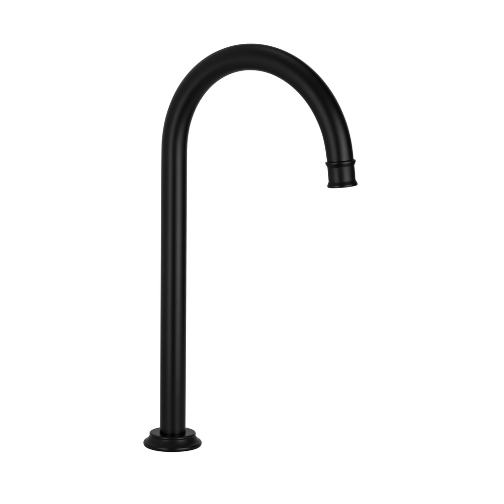 [14656LF] Kingsley Gooseneck Swivel Bench Mounted Spout - Matte Black
