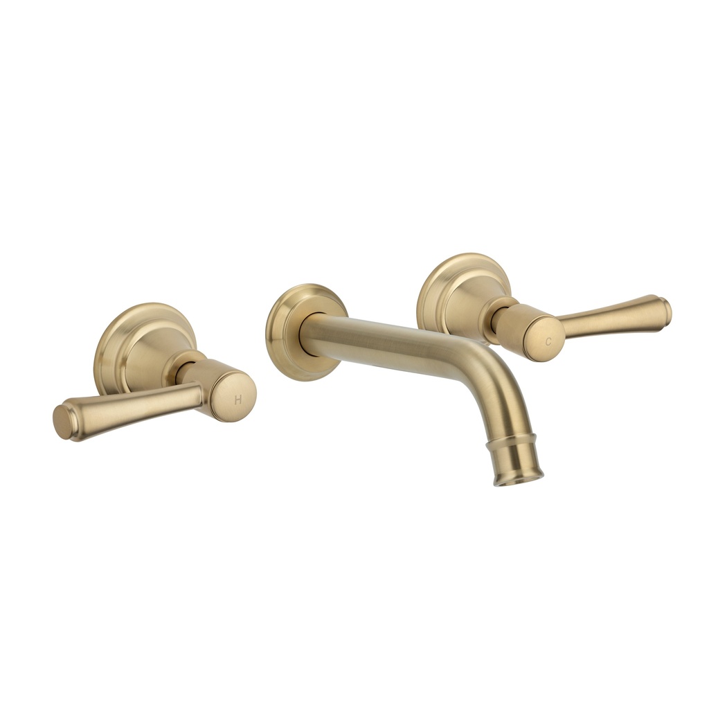 [14706-LF] Kingsley Assembly Taps &amp; Spout Set - Brushed Brass