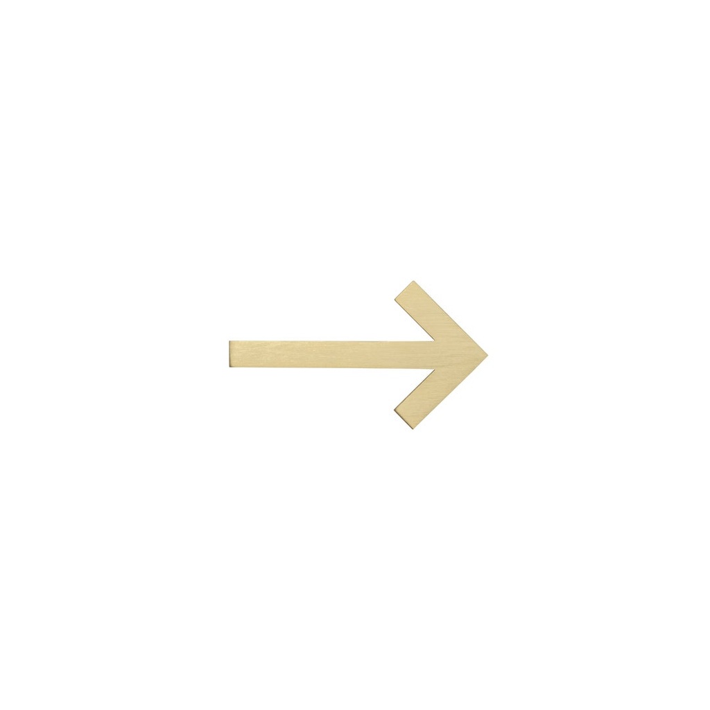 [14970] Arrow Sign - 60mm - Brushed Brass