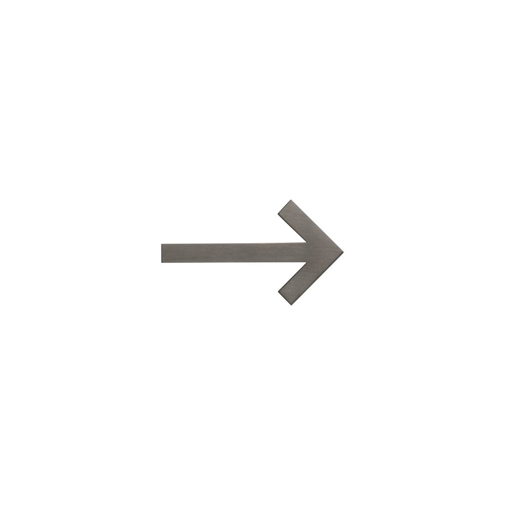 [14972] Arrow Sign - 60mm - Brushed Gunmetal