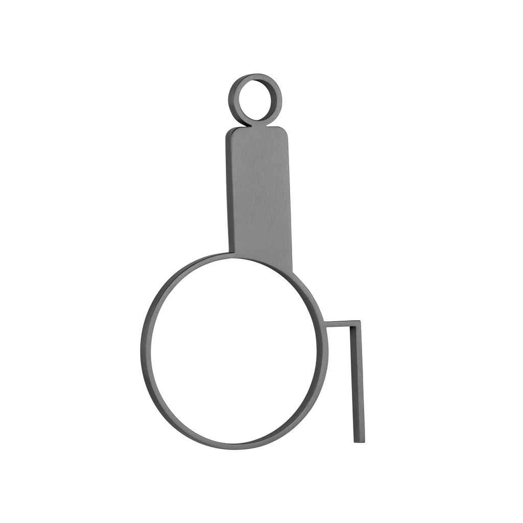 [14987] Accessible Restroom Sign - 120mm - Brushed Gunmetal