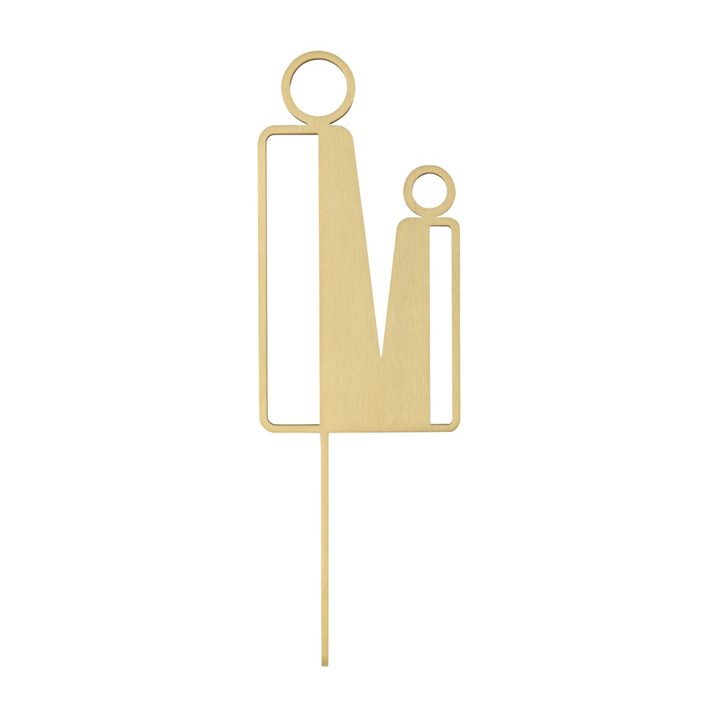 [15011] Parent Restroom Sign - 140mm - Brushed Brass