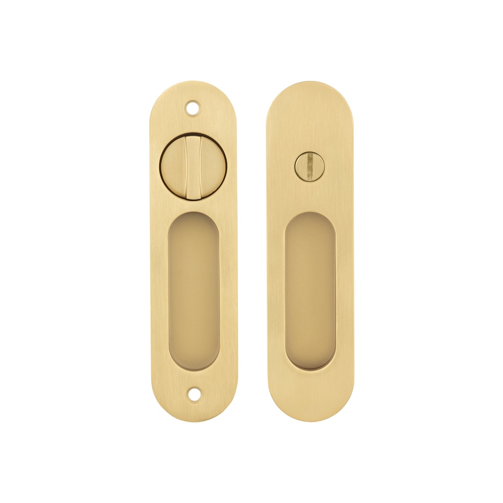 [15274] Leroy Sliding Door Privacy Set - Brushed Brass