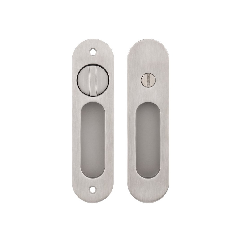 [15278] Leroy Sliding Door Privacy Set - Stainless Steel
