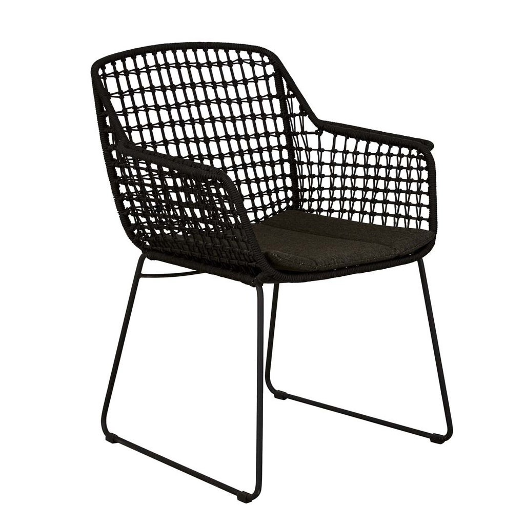 [GRANADA-ISLAND-DINING-ARM-CHAIR-LICORICE-LICORICE-CH-GRAN-ISL-LICORICE] Granada Island Dining Armchair - Licorice - Licorice