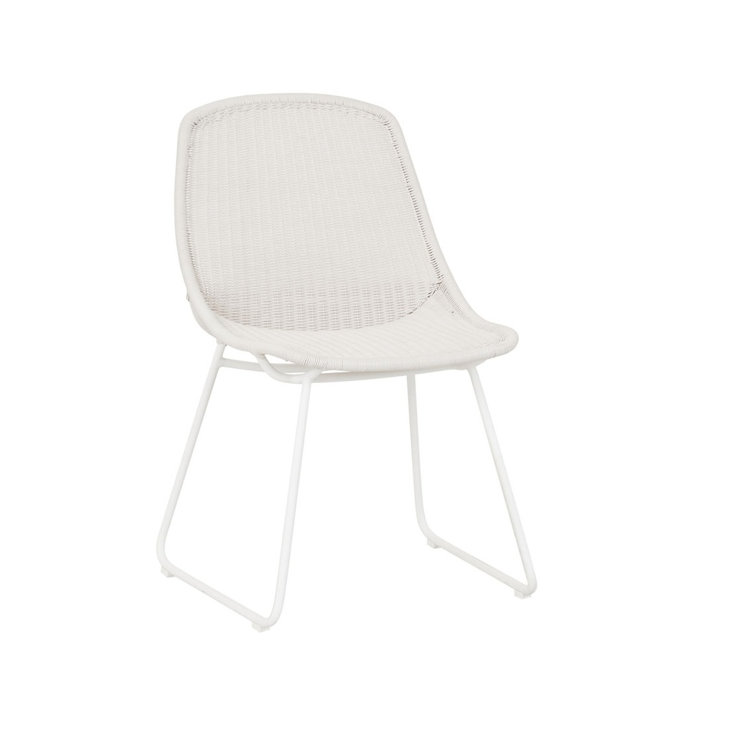 [GRANADA-SCOOP-CLOSED-WEAVE-ALU-CHAIR-CHALK-WHITE-CH-GRAN-SCO-CL-ALU-WHITE] Granada Scoop Closed Weave Aluminium Dining Chair - Chalk - White