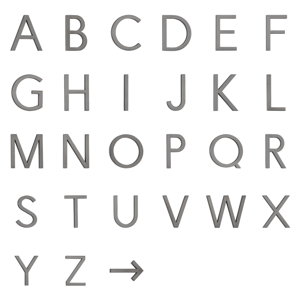 [15817] Lettering - Brushed Gunmetal