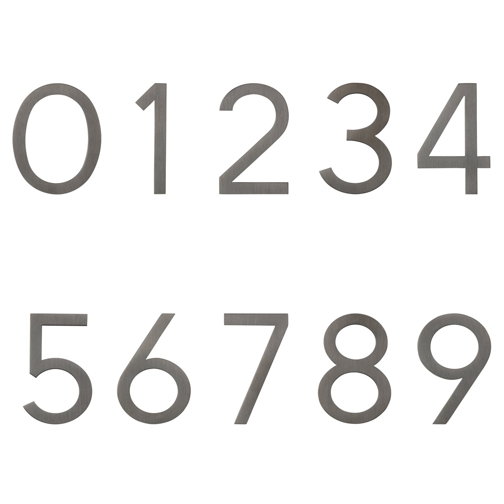 [15820] Numbering - Brushed Gunmetal