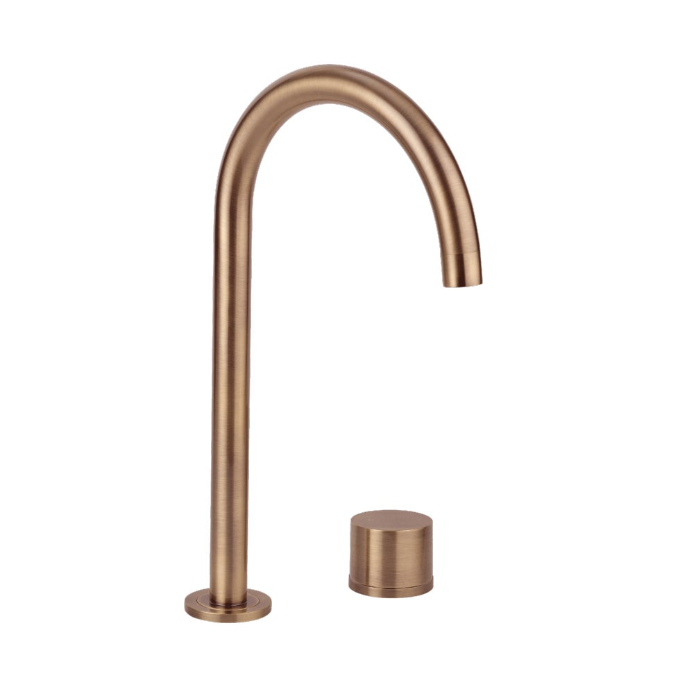 [15897-LF] Milani Swivel Bench Mounted Mixer Set - Brushed Copper