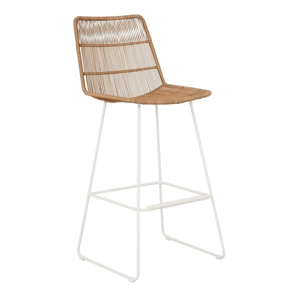 [GRANADA-SLEIGH-BARSTOOL-NATURAL-WHITE-BS-GRAN-SLE-WHITE] Granada Sleigh Barstool - Natural - White