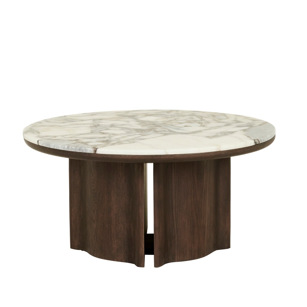 [CTO-LEON-MAR-X-MATT-OCEAN-MARBLE-TOBACCO-ASH] Leon Marble Coffee Table - Matt Ocean Marble - Tobacco Ash