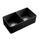 Hartley Double Farmhouse Fireclay Sink - Satin Black