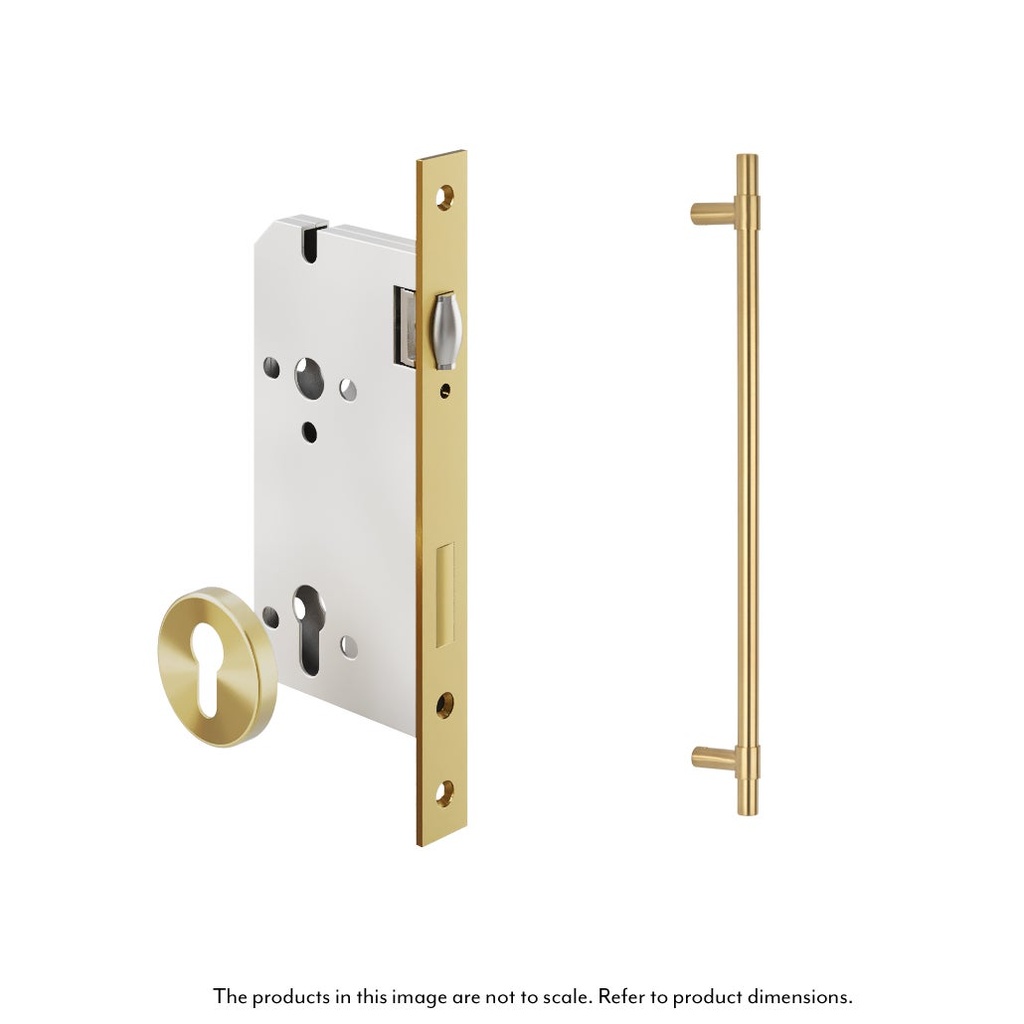 [16261] Modi Adjustable Entry Door Pull & Lock Set 600mm - Brushed Brass
