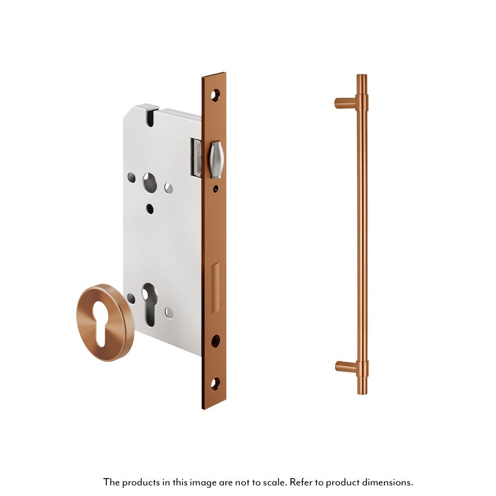 [16262] Modi Adjustable Entry Door Pull &amp; Lock Set 600mm - Brushed Copper