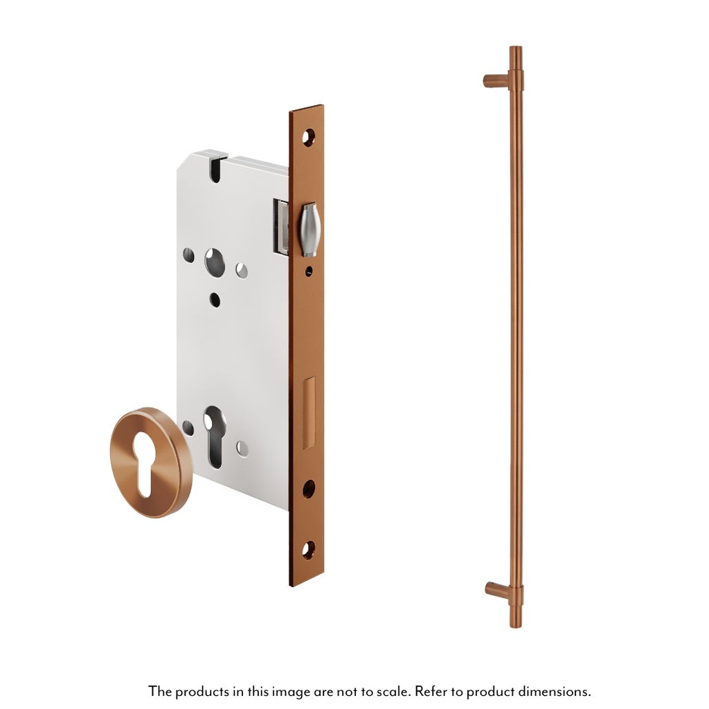 [16266] Modi Adjustable Entry Door Pull &amp; Lock Set 900mm - Brushed Copper