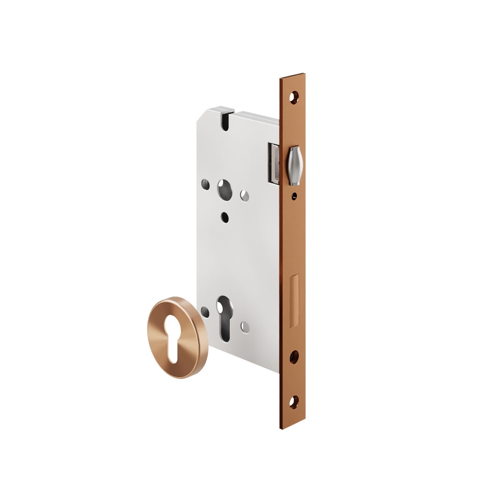 [16290] Roller Mortice Lock - 60mm Backset - Brushed Copper
