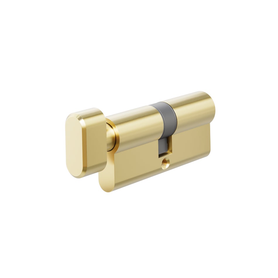 [16297] Euro Cylinder Single (Key/Turn) 70mm - Brushed Brass