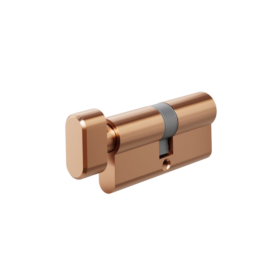 [16298] Euro Cylinder Single (Key/Turn) 70mm - Brushed Copper