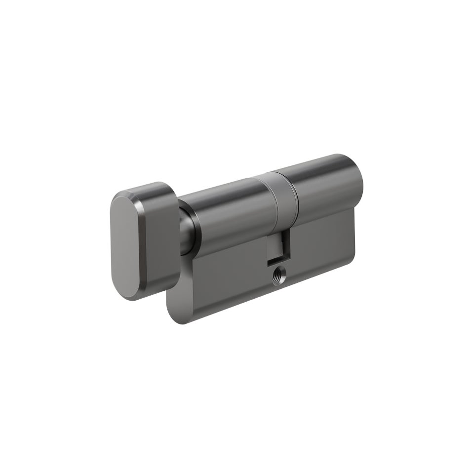 [16299] Euro Cylinder Single (Key/Turn) 70mm - Brushed Gunmetal
