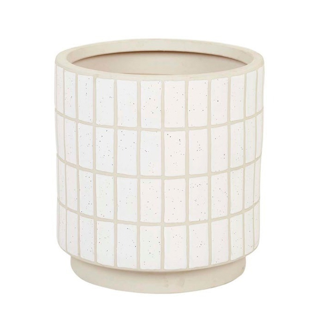 [HANSON-ALO-PLANTER-WHITE-SPECKLE-TILE-DEC-HAN-ALO-PLT] Hanson Alo Planter - White Speckle Tile