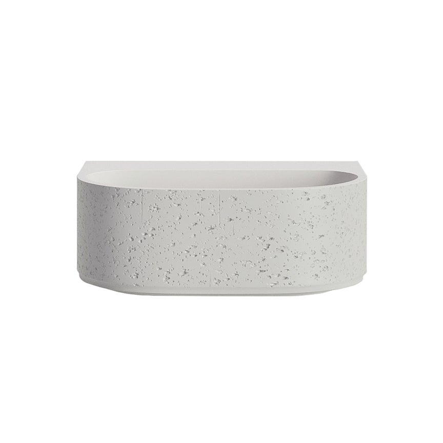 [16452] Nelios Concrete Wall-Hung Basin - Matte White